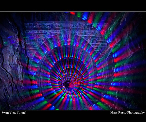 light painting swan colours view tunnel