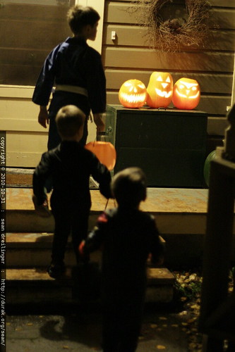 scary jack o lanterns greet trick or treaters