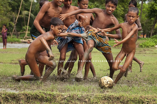 Football fever in monsoon - Beautiful Bangladesh Photography