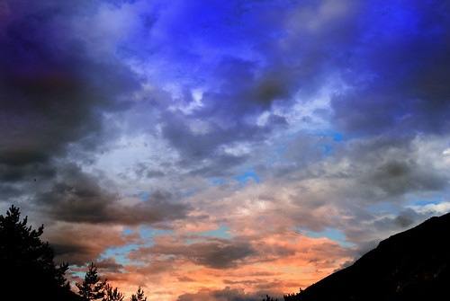 autumn sunset mountain nature colors clouds