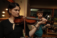 rachel & nick practice violin 