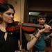 rachel & nick practice violin
