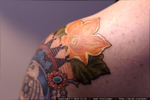 navajo squash blossoms added to rachel's shoulder