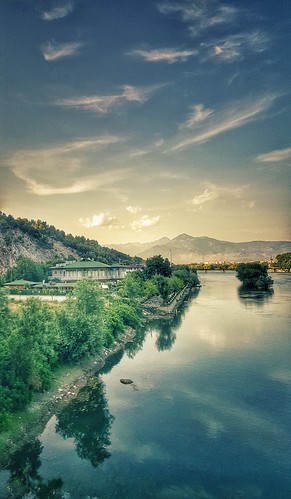 landscape river albania nature
