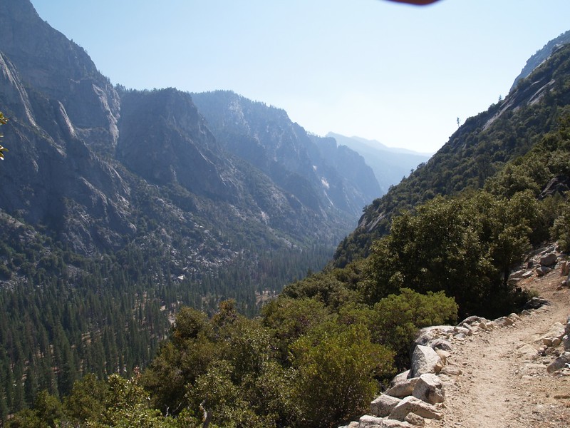 View west down the Kings Canyon on the final set of switchbacks on the Copper Creek Trail