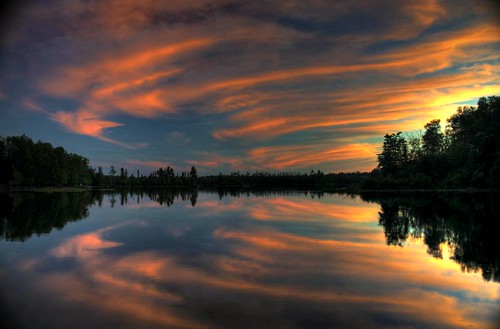 sunset wisconsin night clouds cloudy lakes presqueisle vilascounty lakekatinka