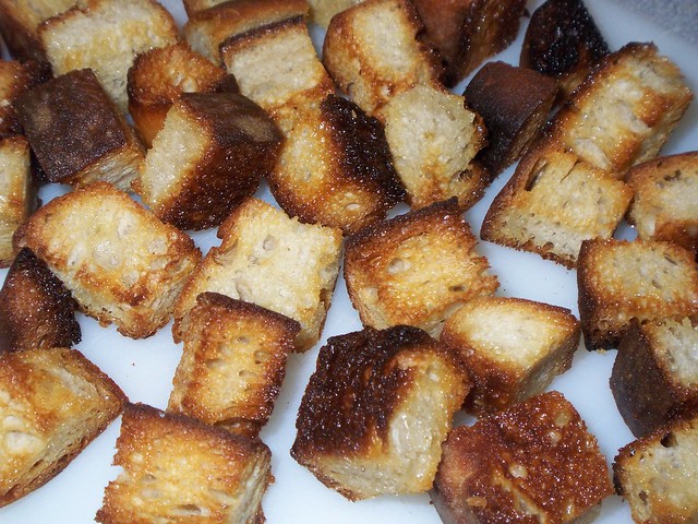 homemade croutons for bhg tomato bread salad