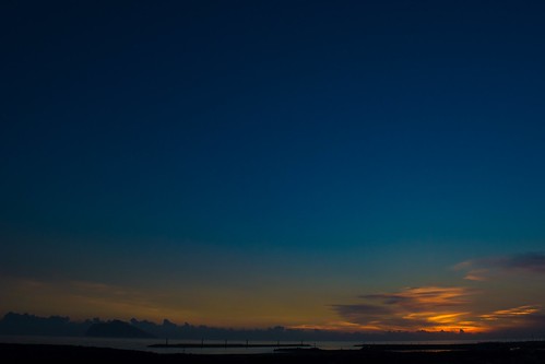 sunrise morning blue orange color colorful sky clouds docks water ships nature landscape beautiful beauty