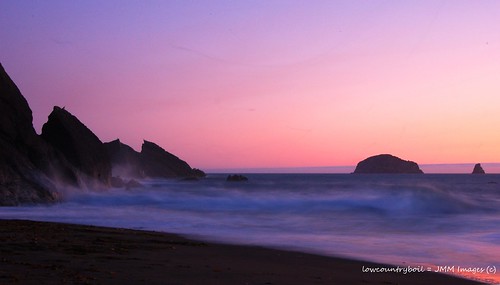 ocean longexposure sunset water rock stone oregon waves pacific violet seastacks humbugbeach