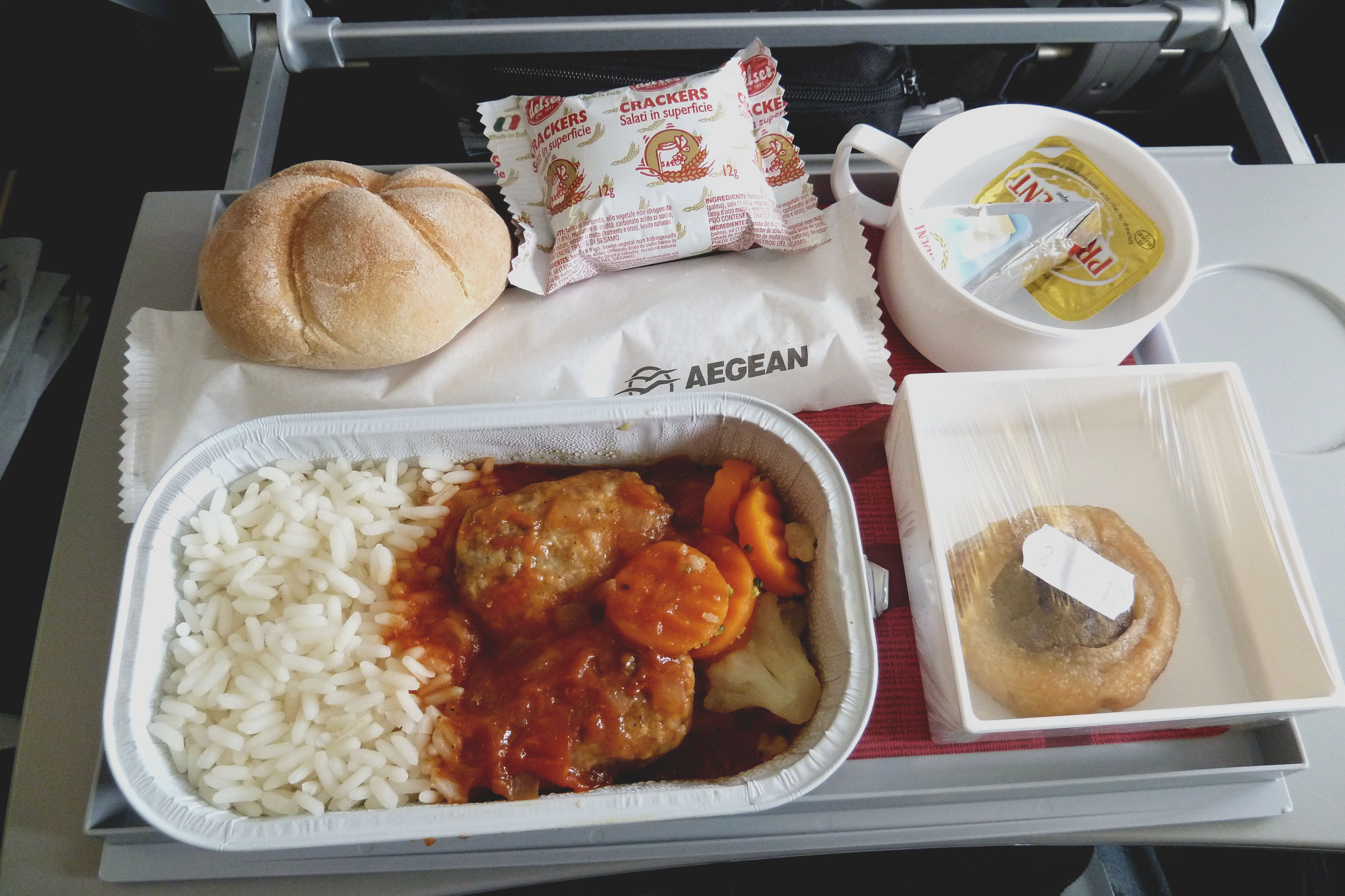My meal on Aegean Airlines, economy class.