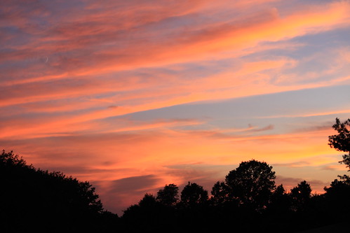 blue sunset orange clouds eveningsky