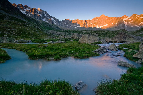 park blue light sunset red summer sky orange sun sunlight mountain alps nature water rock rural sunrise river season landscape outside countryside waterfall spring high twilight scenery stream outdoor horizon country seasonal rocky peaceful national land rays tranquil ecrins arsine