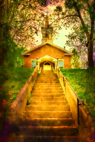 trees texture church stairs photoshop canon nebraska shadows cross frame layers entry stairwaytoheaven brownville texturedlayers canoneosdigitalrebelxsi tatot jackaloha2 mygearandme