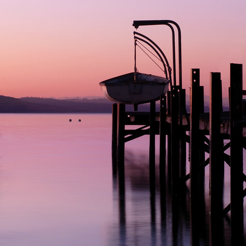 longexposure pink sunrise reflections dawn pier boat australia tasmania olympuse300 hobart bouy