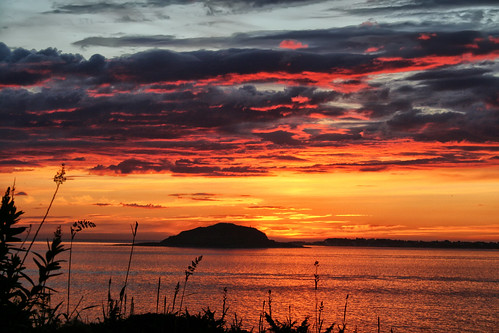 sunset sea sky grass clouds island glow fjord norwegiansea larigan valderøyfjord phamilton