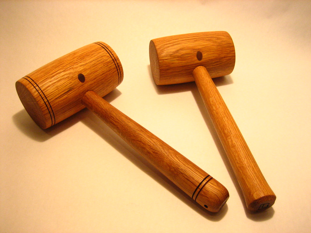 Turned wooden mallets