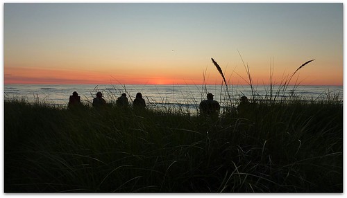 sunset sky lake beach water grass silhouette michigan panasonic huron 2010 zs3