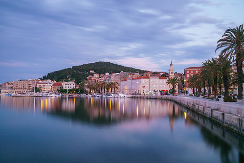 croatia holiday sky sunrise morning reflections city sea water boat reflection river travel blue clouds house vacation tourism architecture summer building pier town seascape long exposure split seashore outdoors waterfront