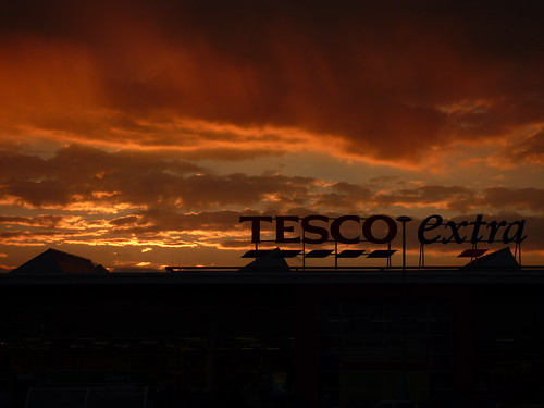 light sunset sky sun clouds evening shropshire supermarket shrewsbury shops