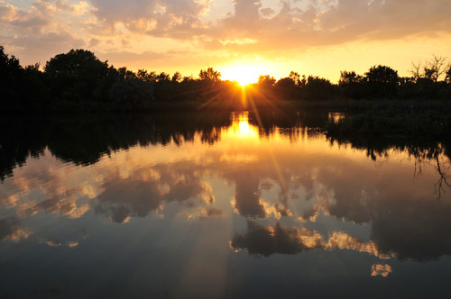 park sunset water clouds creek reflections gold kansas wichita chisholm chisholmcreekpark