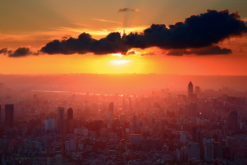 city sunset sun landscape taiwan nightscenes 四獸山 南港山 九五峰