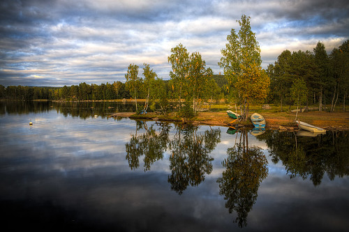 blue autumn water clouds canon eos hdr falun 50d canoneos50d thomaslarsson