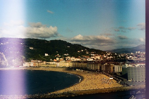 travel film beach landscape spain san cityscape view sebastian beaches basque praktica sights mtl3