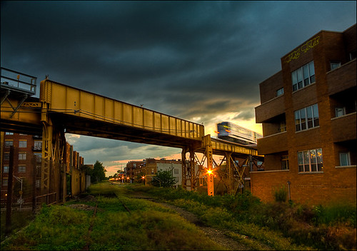 bridge sunset sky urban chicago clouds cityscape blueline dusk el hdr bloomingdaletrail bucktownwalk