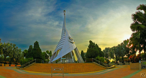 sunset panorama monument digital putrajaya blending 550d