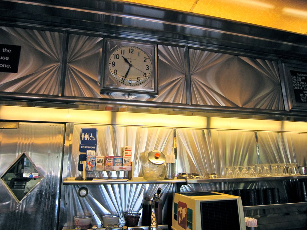 Bowmanstown Diner Stainless Clock