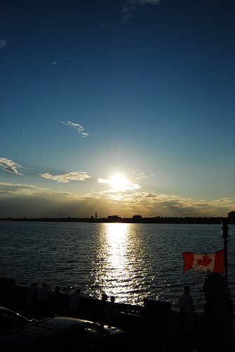 sunset ontario canada car saint ferry river lawrence nikon flag kingston d60