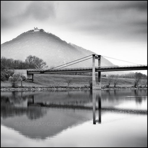 vienna wien bridge autumn blackandwhite bw cold reflection fall water fog square grey austria schwarzweiss spiegelung danube donauinsel jedleseerbrücke