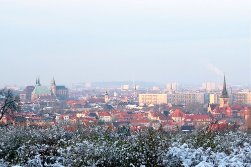 city winter tourism germany thüringen erfurt dom stadt aussicht blick erfurterdom erfurtcathedral