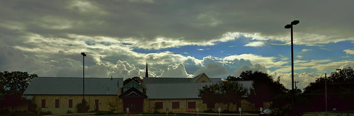 storm church rain clouds after lutheran