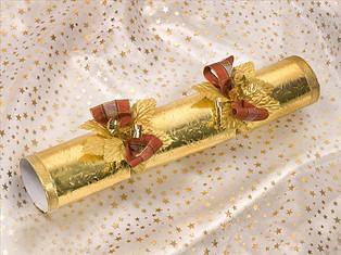 Designer Crackers - hand crafted, gold with brown check