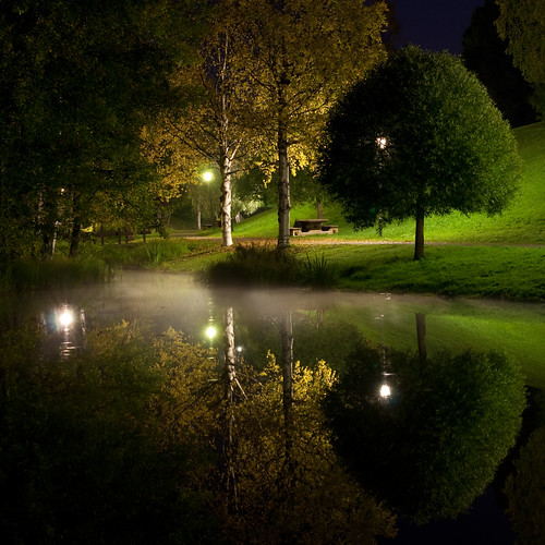 autumn water fog night reflections landscape nikon skellefteå d90 nikkorafs50mmf14g