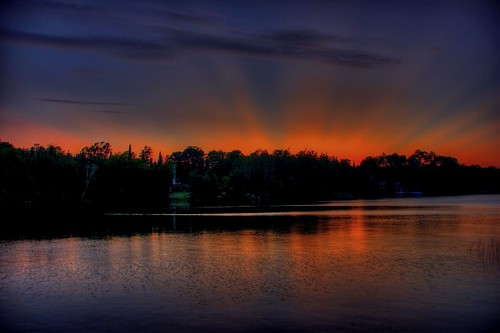 sunset sky reflection wisconsin clouds twilight dusk lakes dalí presqueisle vilascounty