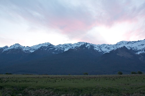 sunset newzealand mountains landscapes