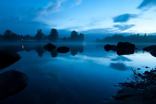 blue sunset sky cloud water stone night landscape lights nikon älv bluehour following skellefteå d90 tokina1116mmf28