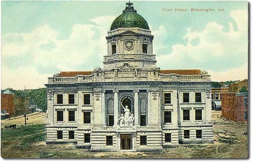 usa color history buildings indiana courthouse storefronts bloomington clocks businesses hoosierrecollections