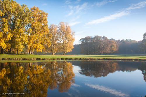 park autumn sky lake reflection fall leaves canon landscape pond belgium belgië sigma 1020mm bruno flanders vlaanderen 450d misseeuw brunomisseeuw