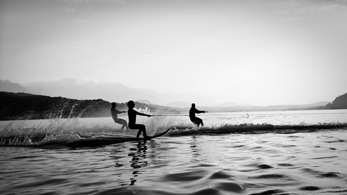 blackandwhite bw motion water sport waterski posterous