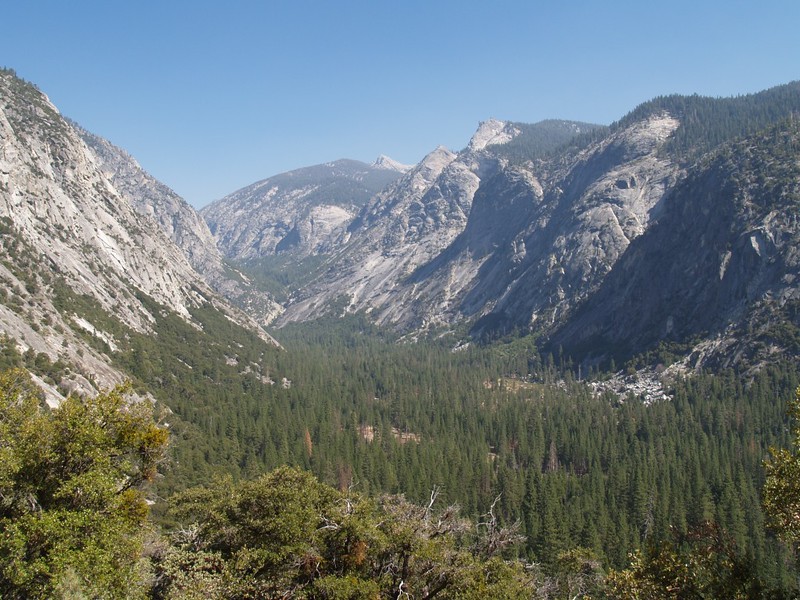 View east up the Kings Canyon on the final set of switchbacks on the Copper Creek Trail