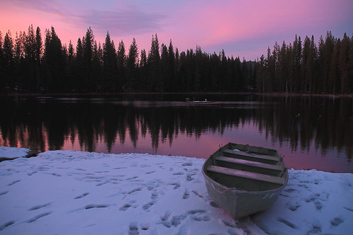 pink trees boy sunset mountain lake snow reflection forest boat purple tahoe national shore scouts rowboat ripples chubb campmarinsierra