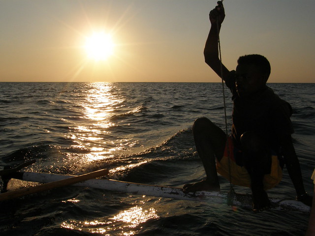 Puesta de sol en el Canal de Mozambique
