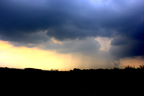 storm rain landscape evening dusk