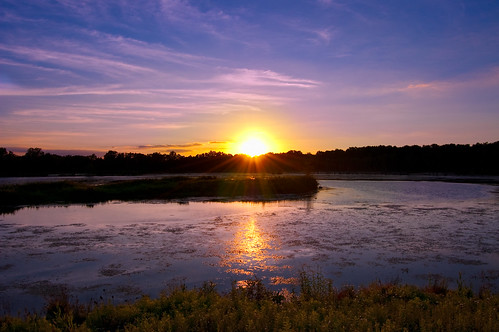 sunset ohio lake nature landscape pond dusk swamp marsh