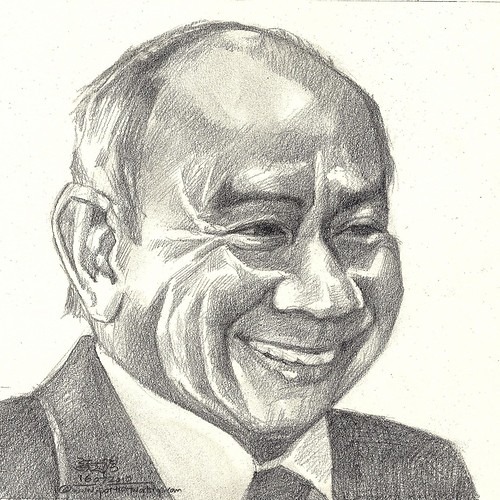 Pencil portrait of Singapore Goh Keng Swee