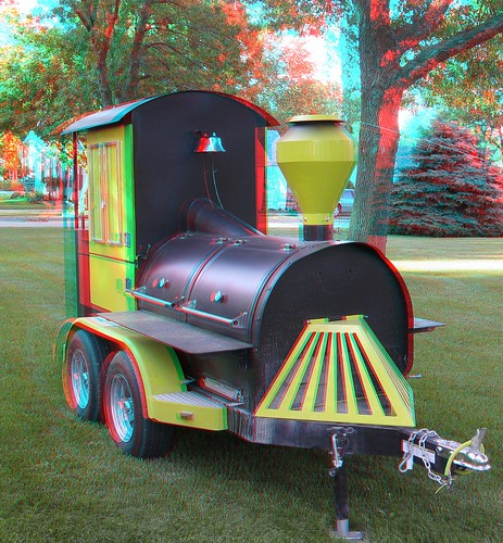 train stereoscopic stereophoto 3d iowa schaller anaglyphs redcyan bbqgrill 3dimages 3dphoto 3dphotos 3dpictures stereopicture