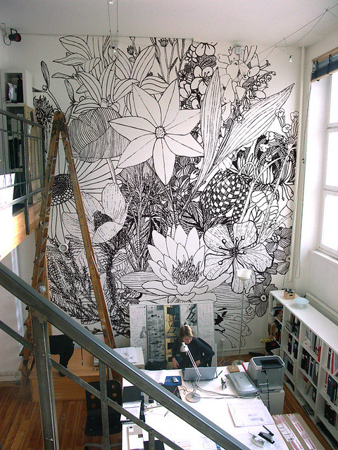 amazing flora wall at studio by khintonslash via flickr | awakening sacred flow